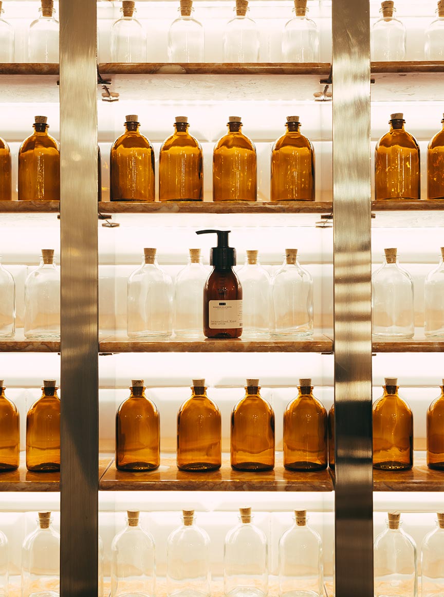 Bottles on a shelf at 212.2 Ricardo Villa Nova Hair Doctors clinic